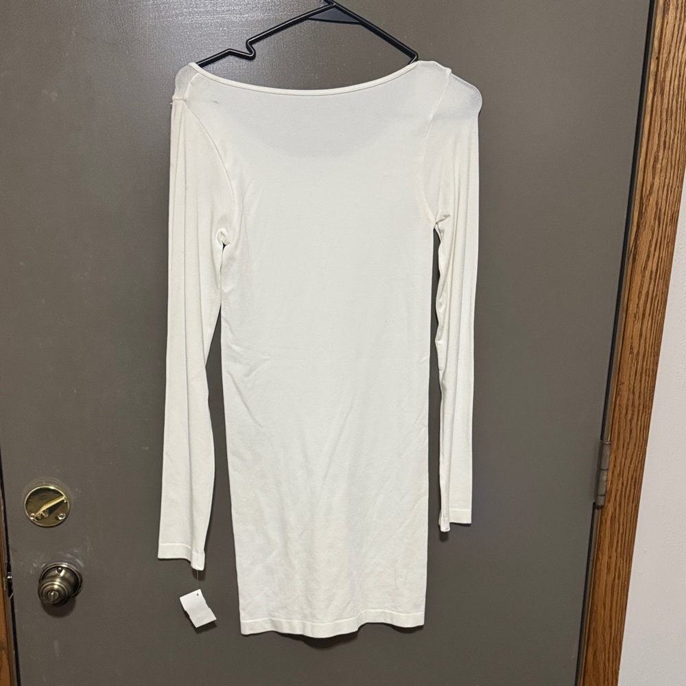 Cream/Ivory Long Sleeve Tee- Tunic Length - Picture 4 of 4